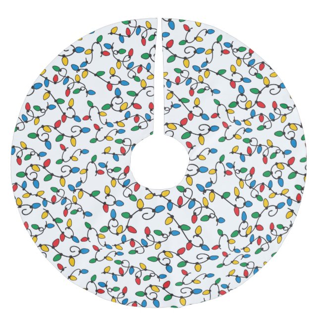 Farbiges Weihnachtssternmuster Polyester Weihnachtsbaumdecke (Vorderseite)