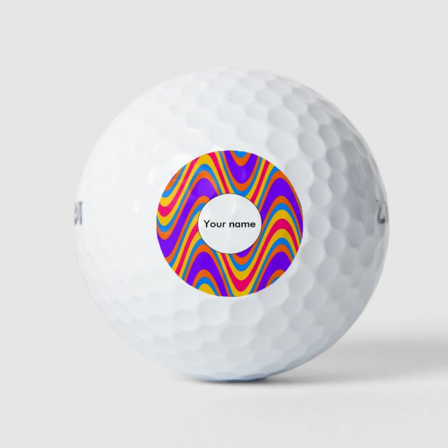 Farbiges Wellenmuster Golfball (Vorderseite)