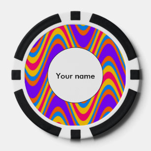 Farbiges Wellenmuster Pokerchips