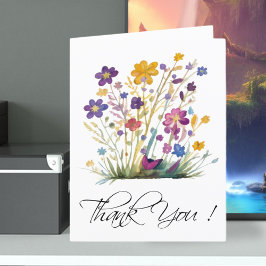Farbiges Wildblume Dankeskarte