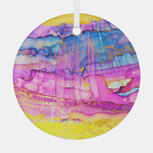 Farbiges Wolkenmakro, Tintenfisch Spritzer. Ornament Aus Glas