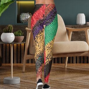 Farbiges Wollstrickpullover-Muster Grafikstreifen Leggings