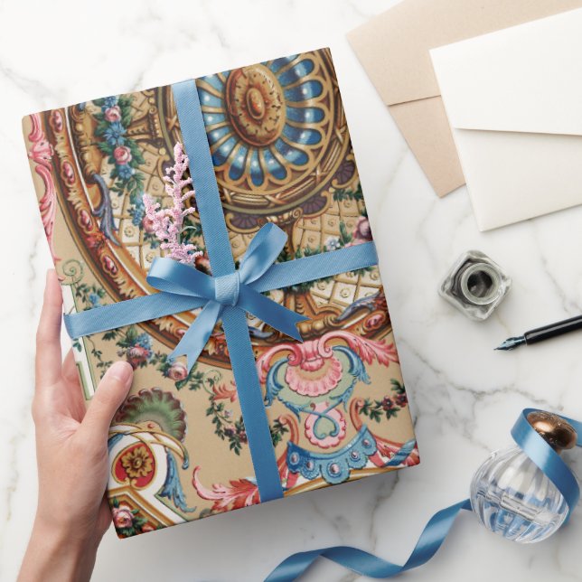 Farbiges Wrapping Paper aus dem 18. Jahrhundert Geschenkpapier (Schenken)