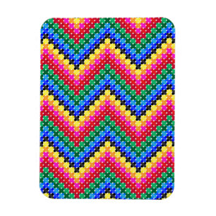 Farbiges Zickzack-Muster Magnet
