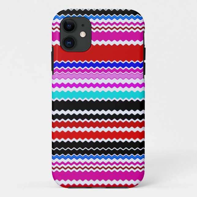 Farbiges Zickzack Streifenmuster 2 Case-Mate iPhone Hülle (Rückseite)