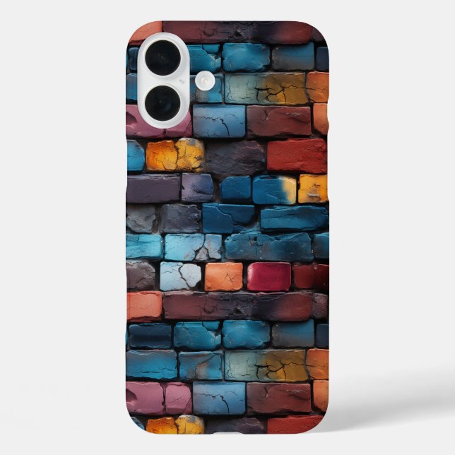 Farbiges Ziegelmuster iPhone 16 Plus Hülle (Rückseite)