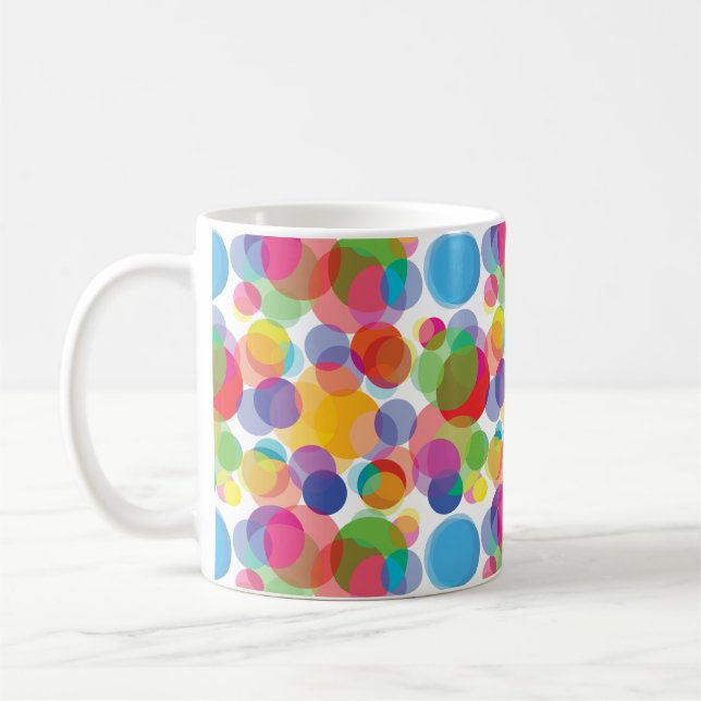 Farbiges Zirkelmuster Kaffeetasse (Links)