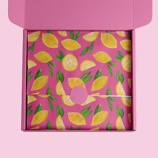 Farbiges Zitrusfrüchtemuster Seidenpapier (Colour pink lemon pattern tissue paper)