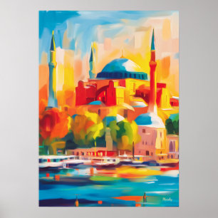 Farbintensive fauvistische Hagia-Sophia-Kunst in I Poster