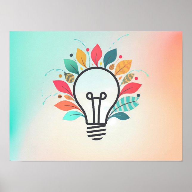 Farbintensive konzeptionelle Kunst: Idee Blüht Abs Poster (Vorne)