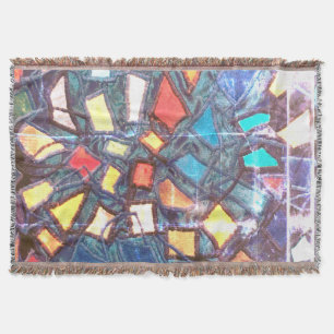 Farbintensives blaues Retro-Grunge-Buntglas-Aspekt Decke