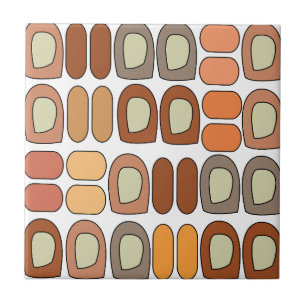 Farbintensives, geometrisches Mid Century Modern D Fliese