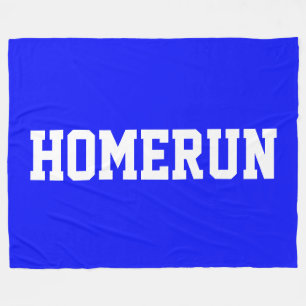 Farbintensives königsblau sportliches Weiß HOMERUN Fleecedecke