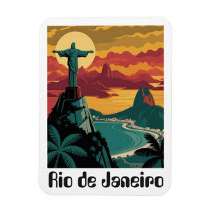 Farbintensives Rio de Janeiro Brasilien Reise Kuns Magnet