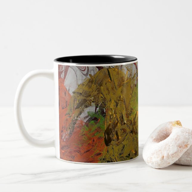 Farbinvasion Zweifarbige Tasse (Mit Donut)