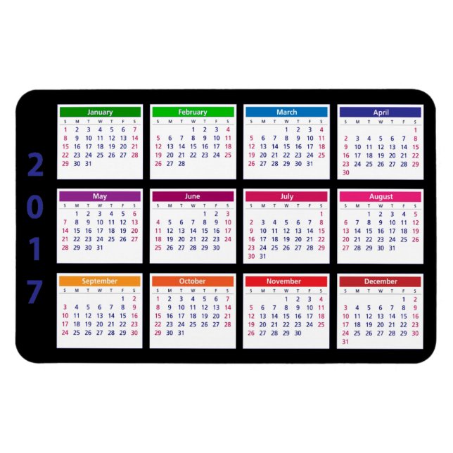 Farbkalender 2017 Anpassbar große horizontale Magnet (Horizontal)