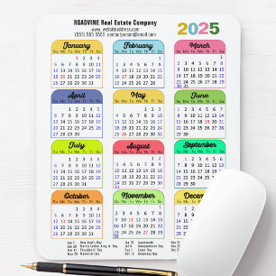 Farbkalender 2025 US-Feiertage für Unternehmen Mousepad