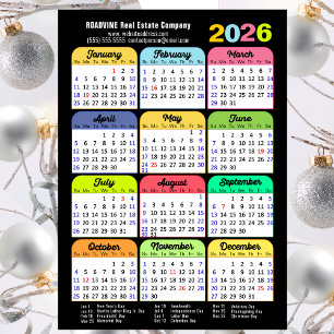 Farbkalender 2026 US-Urlaub Corporate Magnetic Magnetkarte