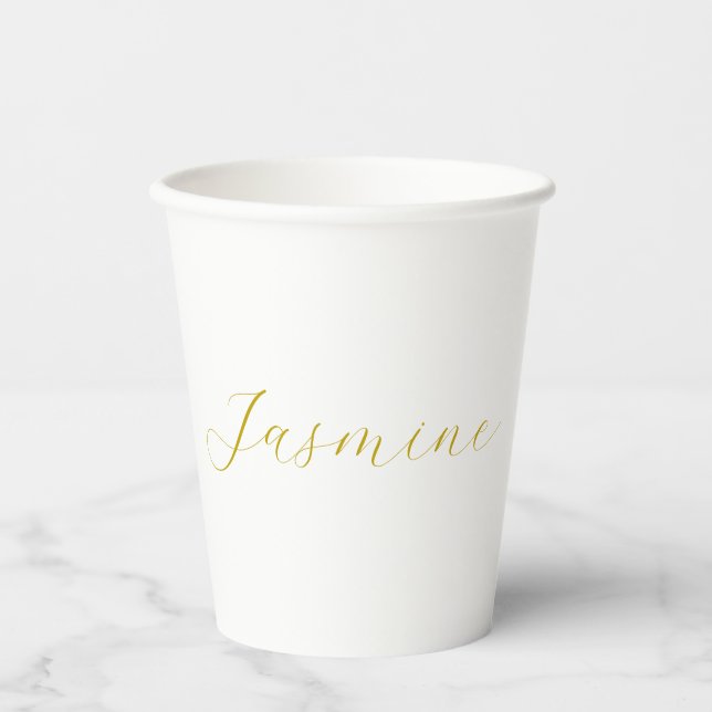 Farbkalligrafie Beruflicher Individuelle Name Pappbecher (Vorderseite)
