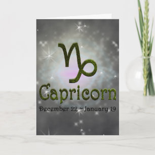 Farbkapricorn Zodiac Astrologisches Zeichen Karte
