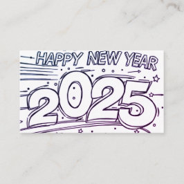 Farbkarte glücklich Neues Jahr 2025 DIY Visitenkarte