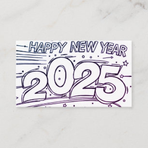 Farbkarte glücklich Neues Jahr 2025 DIY Visitenkarte