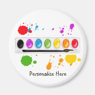 Farbkasten mit Spritzern Magnet