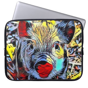 Farbkick - Ferkel Laptopschutzhülle