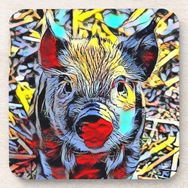 Farbkick - Ferkel Untersetzer (Vorderseite)