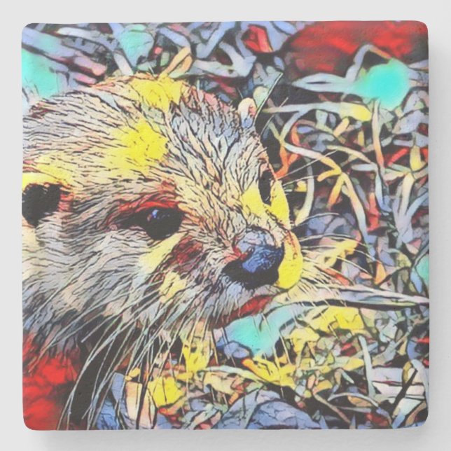 Farbkick - Otter Steinuntersetzer (Vorderseite)