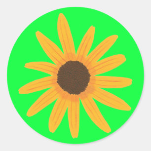 Farbkleber für gelbe Orangen Sonnenblumen Runder Aufkleber