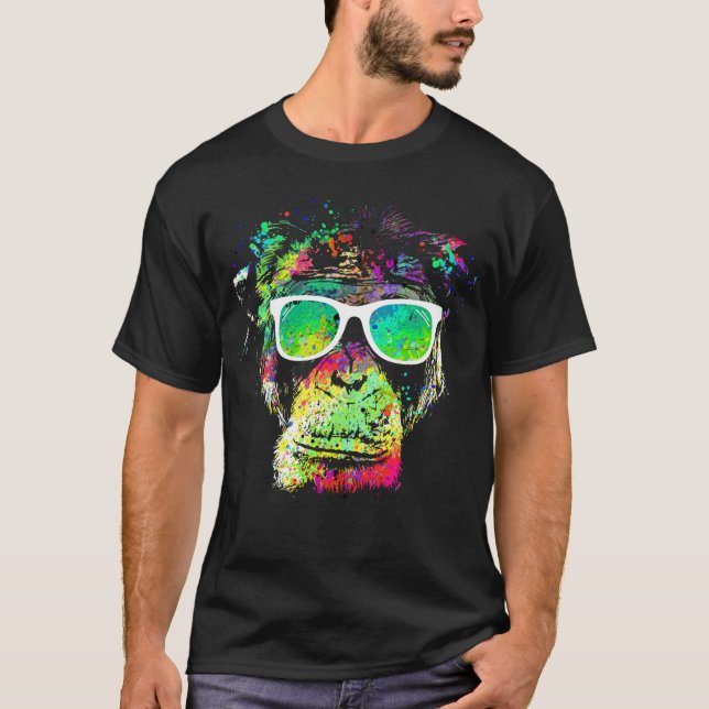 Farbklecks-Affe T-Shirt (Vorderseite)