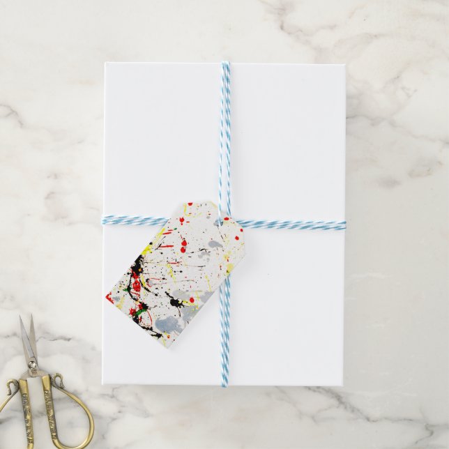 Farbklecks Geschenkanhänger (Mit Garn)