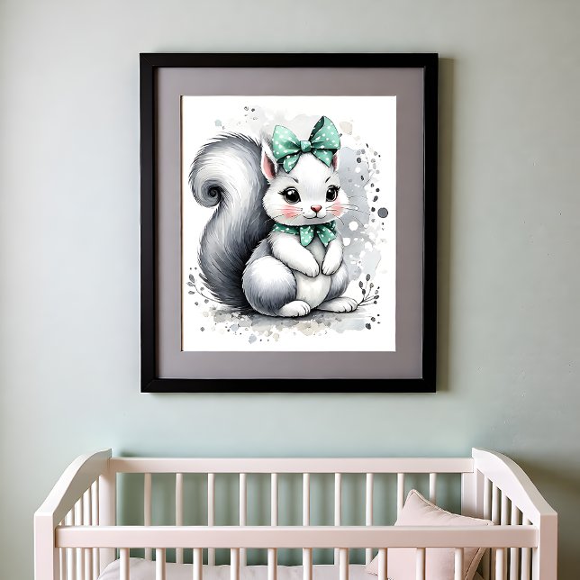 Farbklecks Kinderzimmer Waldtiere Eichhörnchen Poster (Von Creator hochgeladen)