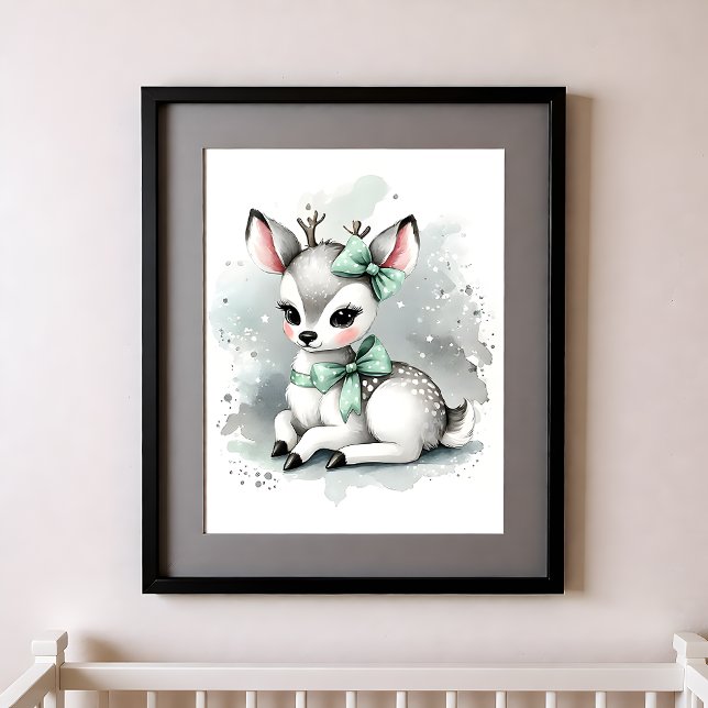 Farbklecks Kinderzimmer Waldtiere Hirsche Poster (Von Creator hochgeladen)