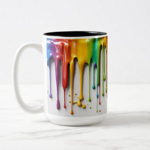 Farbklecks Zwei-Töne Keramikbecher Zweifarbige Tasse