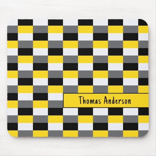 Farbkombination Gelb, Schwarz und Grau Mousepad (Vorne)