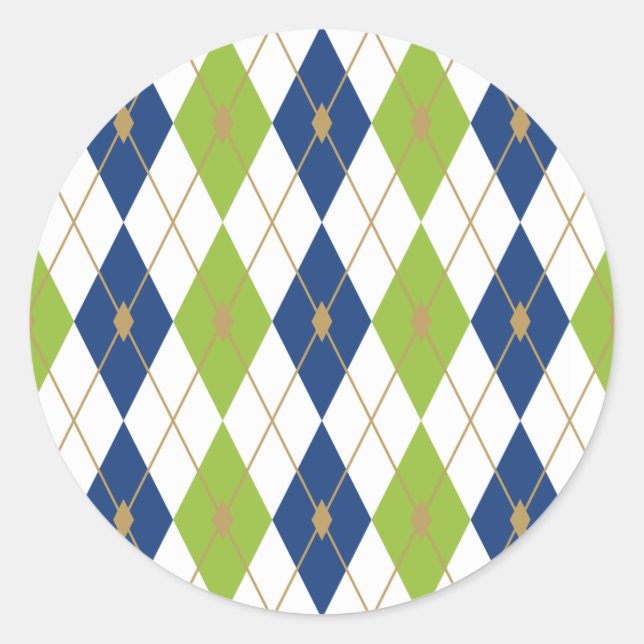 Farbkombination Rhombus 4 Runder Aufkleber (Vorderseite)