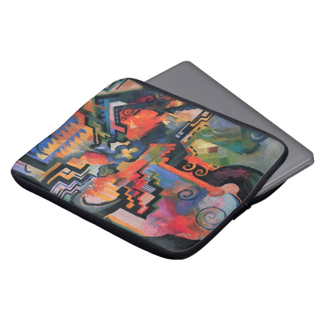 Farbkomposition von August Macke, Vintage Kunst Laptopschutzhülle (Vorne Oben)