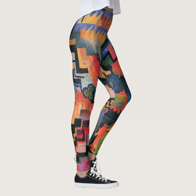 Farbkomposition von August Macke, Vintage Kunst Leggings (Rechts)