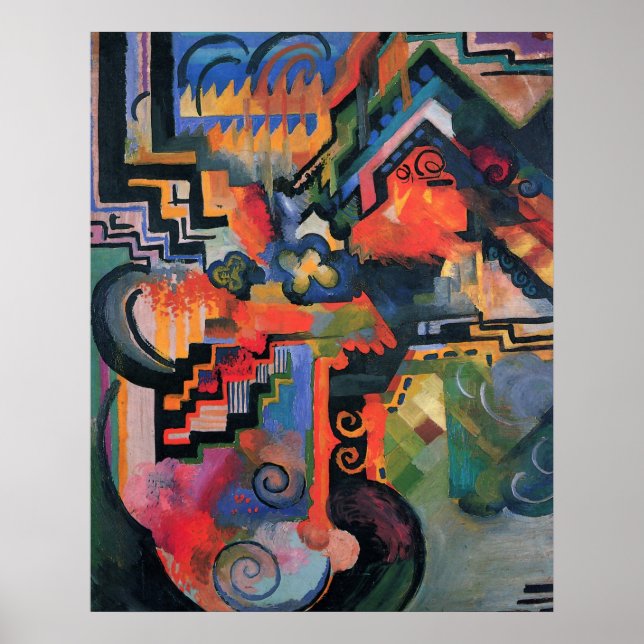 "Farbkomposition" von Macke, Art Poster (Vorne)