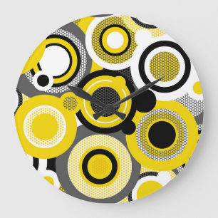 Farbkreise, abstrakte geometrische nahtlose Textur Große Wanduhr