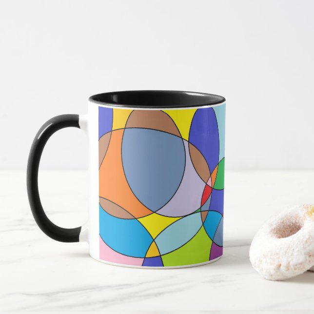 Farbkreise und Ovale Tasse (Mit Donut)