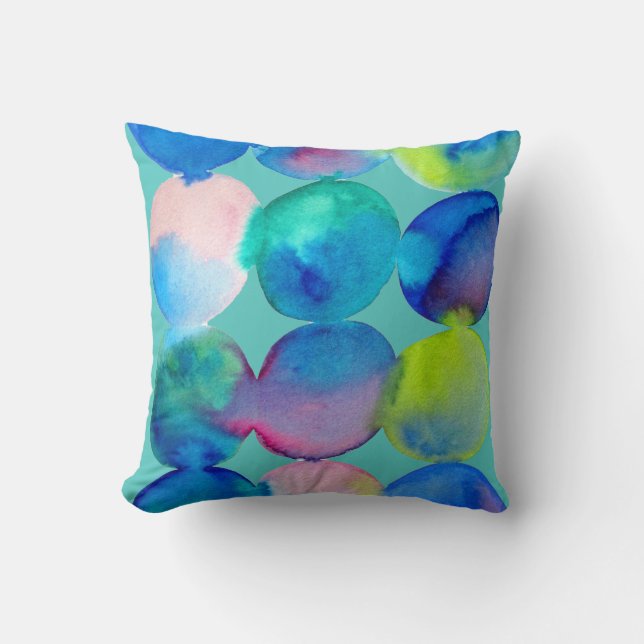 Farbkreismuster abstrakte Kunst coole Farbe Kissen (Vorderseite)