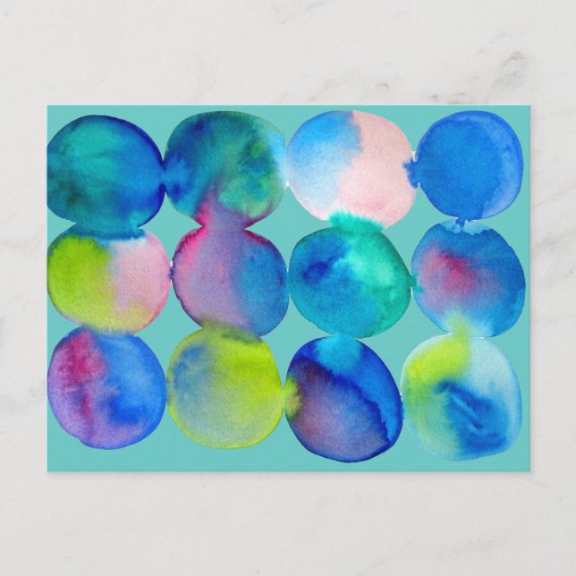 Farbkreismuster abstrakte Kunst coole Farbe Postkarte (Vorderseite)