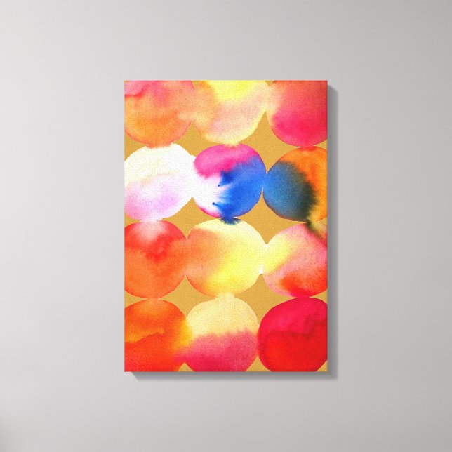 Farbkreismuster abstrakte Kunst, warme Farbe Leinwanddruck (Vorderseite)