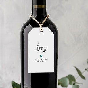 Farbkronen, Hochzeitswein oder Champagner Geschenkanhänger