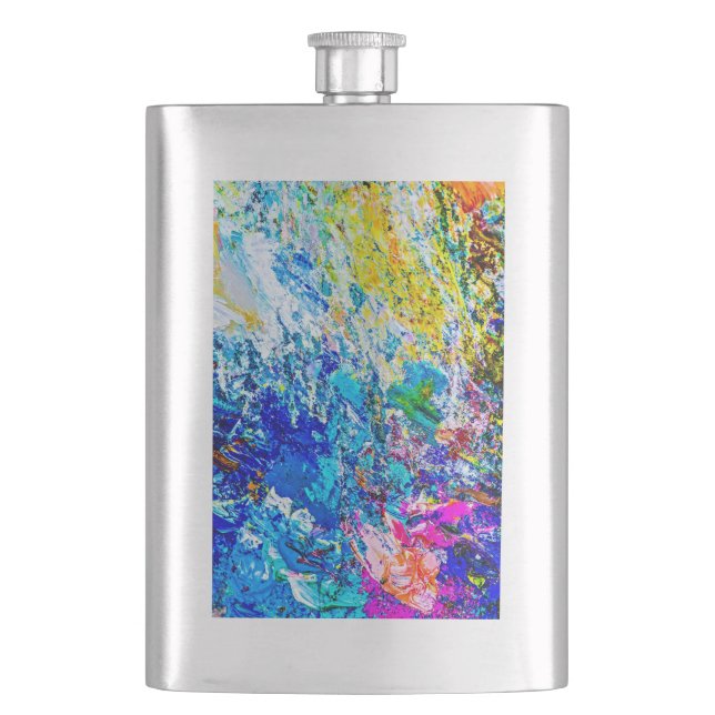 Farbkunst Flachmann (Vorderseite)