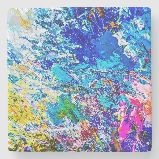 Farbkunst Steinuntersetzer (Vorderseite)