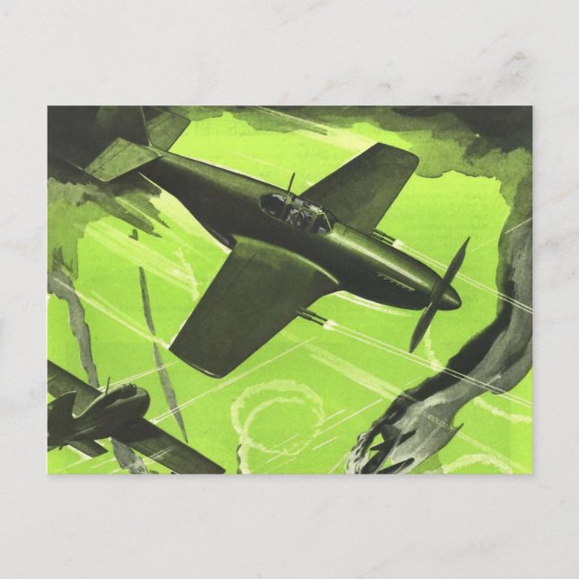 Farbkunst Vintager Luftfahrzeuge Postkarte (Vorderseite)